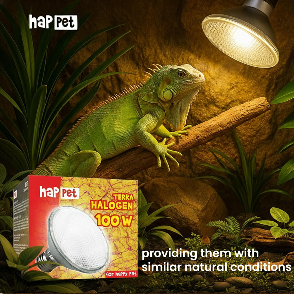 Żarówka Grzewcza Halogenowa 100W UVA do terrarium dla gadów Happet Terra